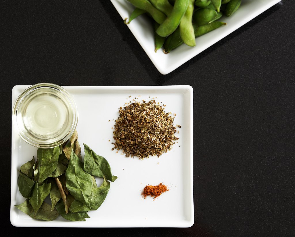 Edamame pods with seasonings for a quick high-protein snack.