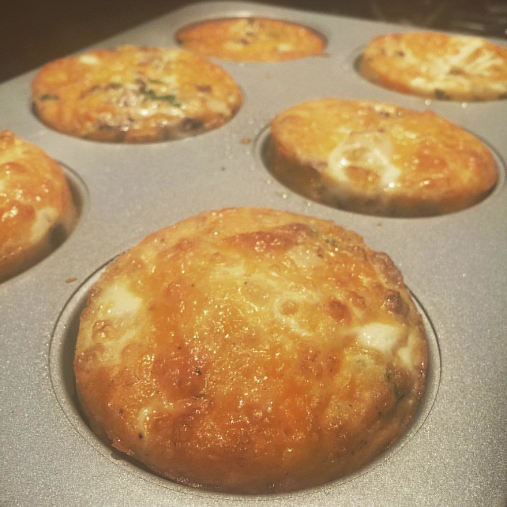 Cottage cheese egg bites baked in a muffin pan