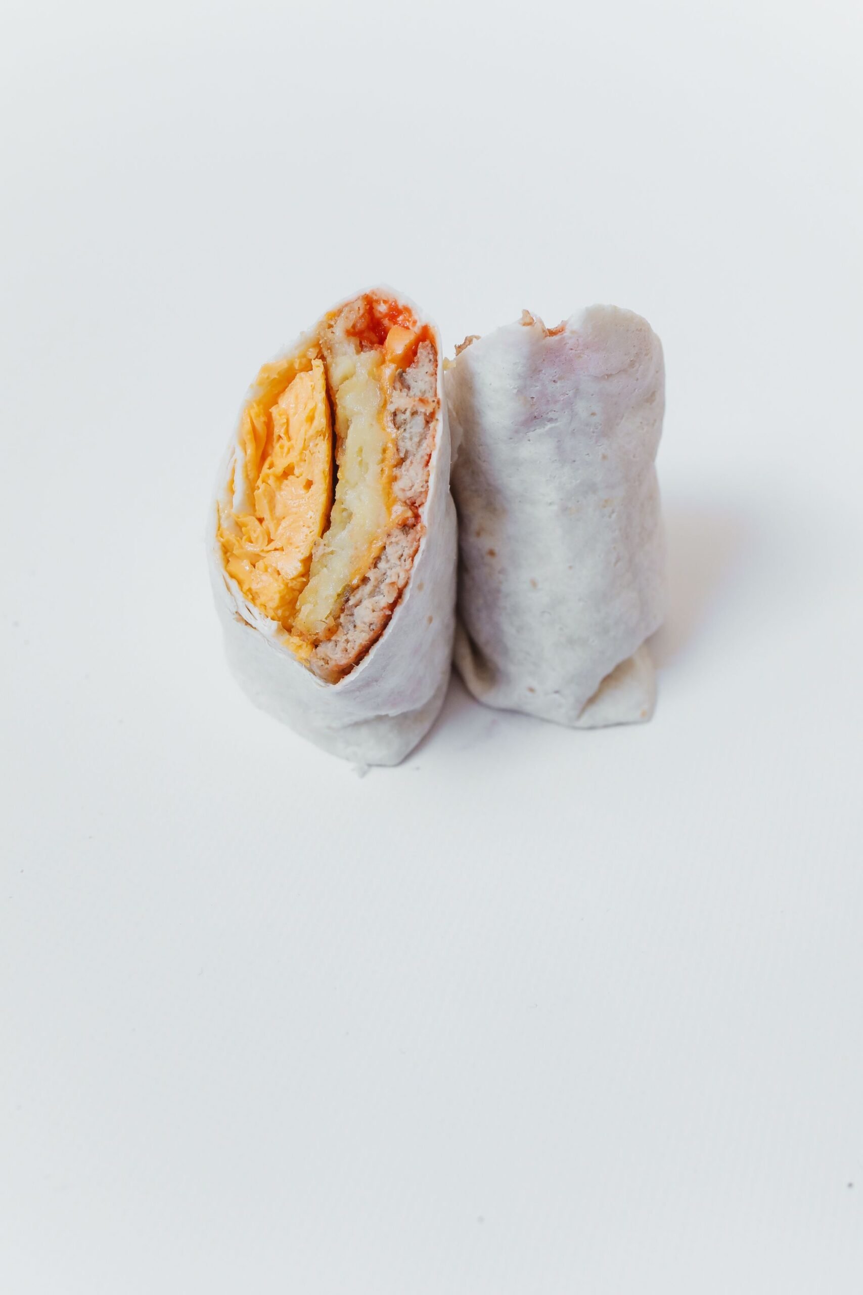 Freezer breakfast burritos wrapped and ready for meal prep